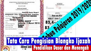 Berdasarkan persesjen tentang petunjuk teknis atau juknis pengisian atau penulisan blangko ijazah sd smp sma smk tahun 2021 tahun pelajaran 2020/2021, yang dimaksud ijazah adalah sertifikat pengakuan atas prestasi belajar dan kelulusan dari suatu jenjang pendidikan formal atau pendidikan nonformal. Penulisan Ijazah Sd Youtube