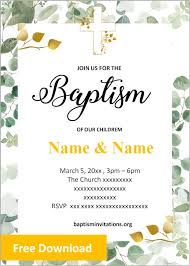 Green yellow and pink fern plants baptismal card. Best Baptism Invitations Baptism Invitations