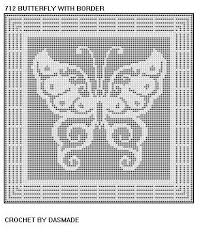 Free Filet Crochet Graph Patterns Filet Crochet Butterfly