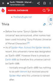 Maybe it's me who forgot but do people remember that ssu was named Earth 688  in across the spider-verse? : r/SUMC