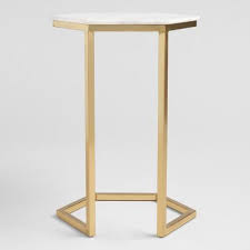 Natural Stone And Gold Metal Margaux Laptop Table Laptop Table Table Guest Room Office