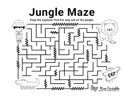 Free Printable Jungle Maze Download It From Https Museprintables Com Download Maze Jungle Mazes For Kids Printable Scholastic Book Fair Maze Book