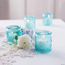 Candle holders luminary candle holders menorahs plate candle holders sculpture candle holders stand candle holders tealight candle holders tray candle holders votive candle holders votive candles any candle menorah taper. Blue Vintage Glass Votive Candle Holders Oriental Trading