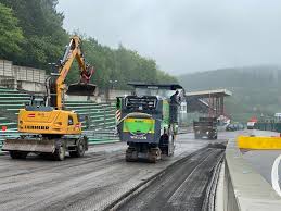 Car speeds drop to just 70km/h and engine revs to around 8,700rpm. Adverse Weather Conditions At The Circuit Of Spa Francorchamps Activities On The Circuit Will Resume On 8th June Rennstrecke Von Spa Francorchamps