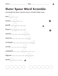Jumbled letter worksheets for preschool. Space Word Scramble Worksheet Education Com