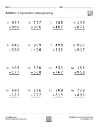 Students will need to use regrouping. 3 Digit Addition Worksheet With Regrouping Set 1 Childrens Educational Workbooks Books And Free Worksheets