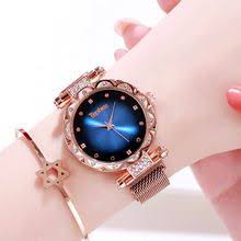 Online Shop Luks Kadin Saatler 2019 Bayanlar Gul Altin Izle Yildizli Gokyuzu Manyetik Su Gecirmez Kadin Kol Saati Relogio F In 2020 Women Wrist Watch Wrist Watch Wrist