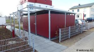 Fahrradhaus Mit Pergola Uber Fussweg Pultdach Trapezblech Und Rankseilen V2a Seitenverkleidung Hpl Platten Trapezblech Pultdach Fahrradhaus