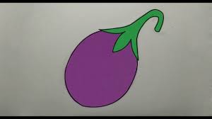 How To Draw A Brinjal Step By Step Draw A Brinjal Easily Drawing A Brinjal