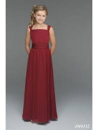 A Line Strapless Natural Waist Pleated Long Chiffon Spaghetti Straps Red Junior Bridesmai Young Bridesmaid Dresses Bridesmaid Dresses Junior Bridesmaid Dresses