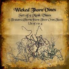 Most vines with thorns use the thorns to climb structures. Second Life Marketplace Bad Katz Bad Mesh Wicked Thorn Vines