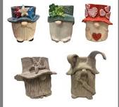 Gnome Planter 4th of July version - Hand Building