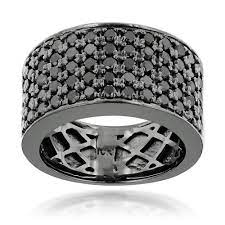 Luxurman Designer 10k Gold Men S 1 3 4ct Tdw Diamond Wedding Ring Black Diamond Wedding Rings Mens Black Diamond Wedding Band Black Wedding Rings