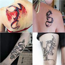 Red eye dragon tattoo on right half sleeve 10 Best Dragon Tattoo Design Ideas Top Beauty Magazines