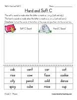 Hard C And Soft C Worksheet Have Fun Teaching Phonics Worksheets Phonics Phonics Activities