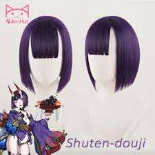 AniHut】Shuten Douji Cosplay Wig Fate Grand Order FGO Wig Synthetic Purple  Hair Shuten Douji - AliExpress