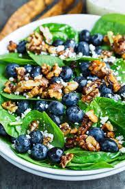Blueberry Spinach Salad With Lemon Poppyseed Dressing Recipe Blueberry Spinach Salad Blueberry Spinach Summer Salad Recipes