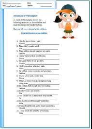 Inversion Of The Subject Worksheet Subject Worksheet Inversions Subjects