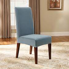 Stretch dining room chair covers party wedding banquet hotel seat slipcover specifications: Buy Sure Fit Home Decor Sf37385 Stretch Pinstripe Short Dining Room Chair Cover Form Fit Polyester Spandex Machine Washable One Piece French Blue Online In Uae B0044zchzs