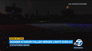 I mean it's dodgers' stadium. Memorial Day Lights Display At Dodger Stadium Honors Fallen Heroes Abc7 Los Angeles