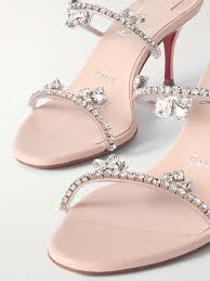 CHRISTIAN LOUBOUTIN Just Queen 70 crystal-embellished PVC mules |  NET-A-PORTER