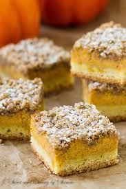 In a large bowl use a pastry blender to cut the 1/2 cup butter into cookie mix until mixture resembles coarse crumbs. Pumpkin Streusel Bars Sweet Savory