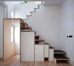 35 really cool space saving staircase designs. Space Saving Stair Storage Design In Plywood