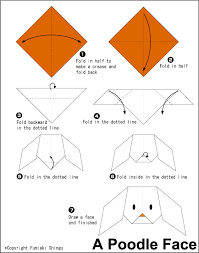 Poodle Face Easy Origami For Kids Origami Easy Origami Animals Easy Origami Animals
