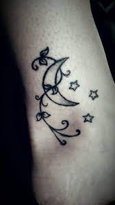 Love You To The Moon And Back Moon And Stars Tattoo On Inside Ankle Star Tattoos Tattoos Ankle Tattoos
