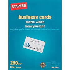 Staples and office depot also print business cards at a reasonable price. Staples 14633 Cc Laser Business Cards White 250 Pack At Staples Make Business Cards Business Card Branding Printing Business Cards