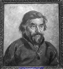 Fotografi av ett maleri av Gunnar Berg som henger i Gunnar Berg galleriet  på Svinøya -Museum Nord