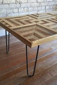 Reclaimed Wood Coffee Table Hairpin Legs Lath Geometric Pattern Design 3d Optical Illusion 2 X 4 Black Friday Sale Coffee Table Wood Reclaimed Wood Coffee Table Coffee Table