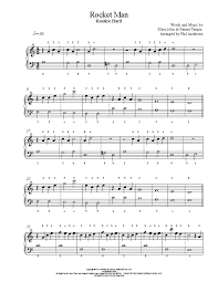 Rocket Man By Elton John Piano Sheet Music Rookie Level Piano Sheet Music Free Piano Sheet Music Sheet Music