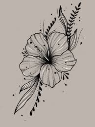 My Own Design Flower Tattoo Drawings Hibiscus Flower Tattoos Flower Tattoos