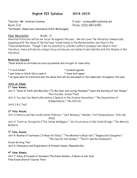 The focus assessment package provides a wide range of tests which can be used at different points in the course. English Iii Syllabus Riverdale High School