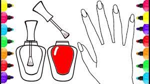 Nail Polish And Hand Coloring Page Coloring Pages Hand Coloring Nail Polish