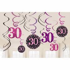 30ste Verjaardag Swirls 12 Stuks Roze Feestperpost