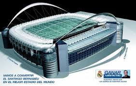 When you get off the metro, or the bus, you can't miss the stadium. Real Madrid Stadium