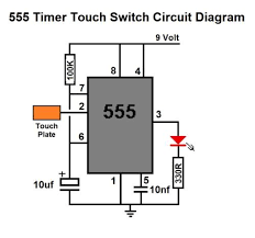 555 Timer Touch Switch Diy Circuit Kit Circuit Diagram Circuit Diy Electronics