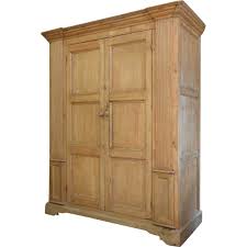 19th Century Irish Antique Pine Armoire Armoire Modern Cabin Tall Cabinet Storage