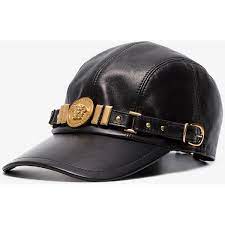 Versace Black Medusa Medallion Leather Cap 1 030 Liked On Polyvore Featuring Accessories Hats Versace Cap Leather Cap Black Medusa Leather Cap Leather