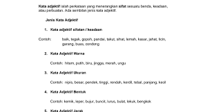 Latihan kata adjektif tahun 1 v1draft. Kata Adjektif Pdf Google Drive