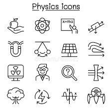 Physics Icon Set In Thin Line Style Vector Illustration Graphic Design Royalty Free Illustration In 2020 Vector Illustration Icon Set Icon X