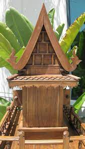 Set Of Thai Teak Wood Spirit House Garden Huts Zen Garden Bird Houses
