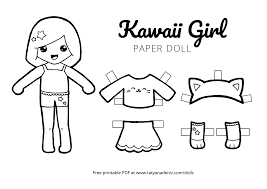Each paper doll is available in pdf format: Free Printable Kawaii Paper Dolls Colouring Pages