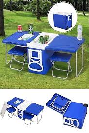 Yard Indoor Outdoor Folding Camping Picnic Dining Table 2 Chairs Set Blue New Dealstoday Camping Projects Purple Kitchen Decor Camping Rv Living