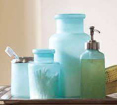 Light blue bathroom accessories set. Blue Bathroom Accessories Set