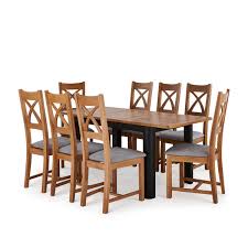 4.6 out of 5 stars. Grove Dark Grey Extending Dining Table And 8 Cross Back Chairs With Dappled Silver Fabric Seats