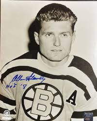 Boston Bruins Signed Allan Stanley “HOF ‘8” Headshot 8x10 Frozen Pond  Hologram