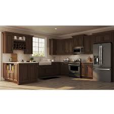 It depends on the type of cabinetry purchased by the homeowner. Hampton Bay Hampton Assembled 36x34 5x24 In Farmhouse Apron Front Sink Base Kitchen Cabinet In Cognac Ksbd36 Cog The Home Depot
